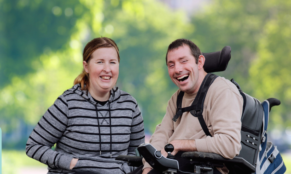Support worker with participant